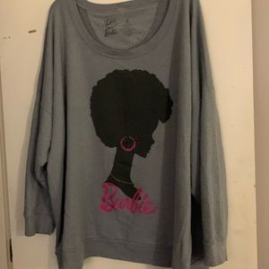 Torrid Afro Barbie Sweatshirt gray and hot pink size 5